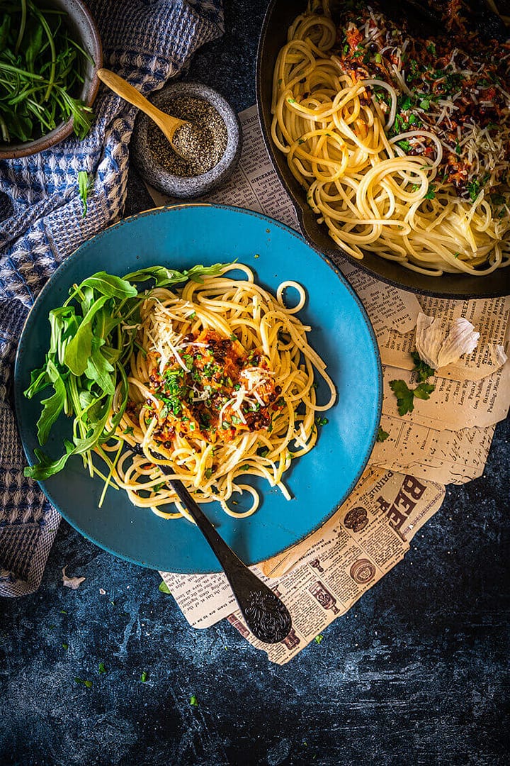 Read more about the article Spaghetti with Lentils and Tomato Sauce￼