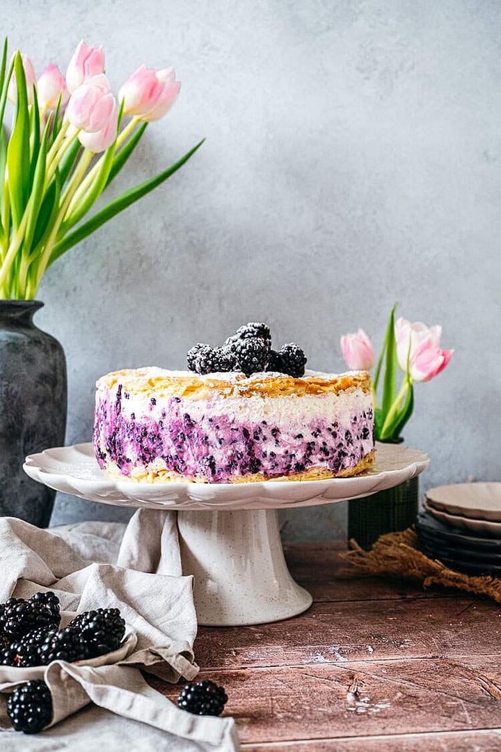 You are currently viewing Curd Cake with Blackberries