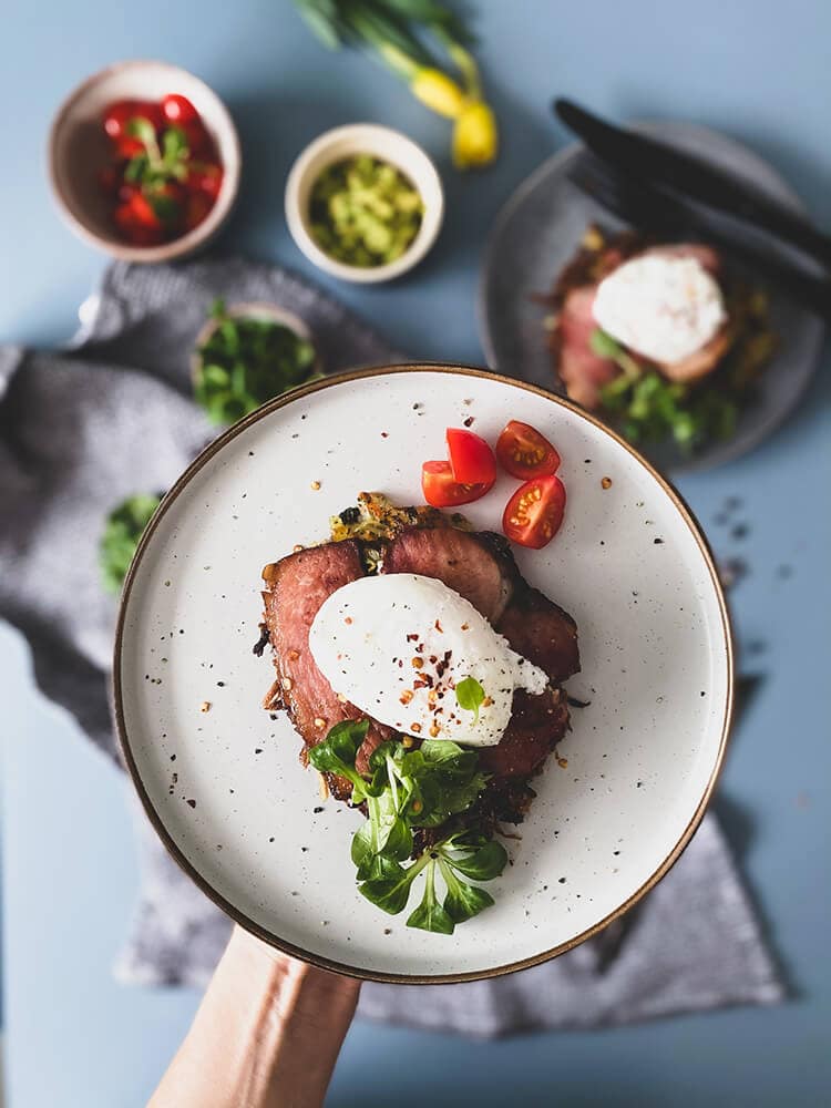 Read more about the article Hash Browns with Poached Eggs and Gammon
